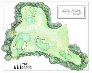 Artistic rendering of Tiger Woods backyard golf practice facility
