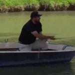 golfer rides in boat