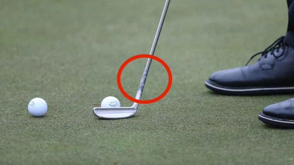 Phil Mickelson's putter with lead tape