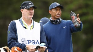 Tiger Woods and caddie joe Lacava