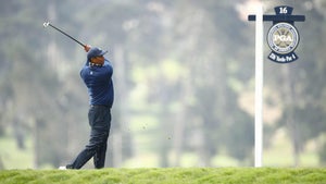 Tiger Woods hits shot at PGA Championship