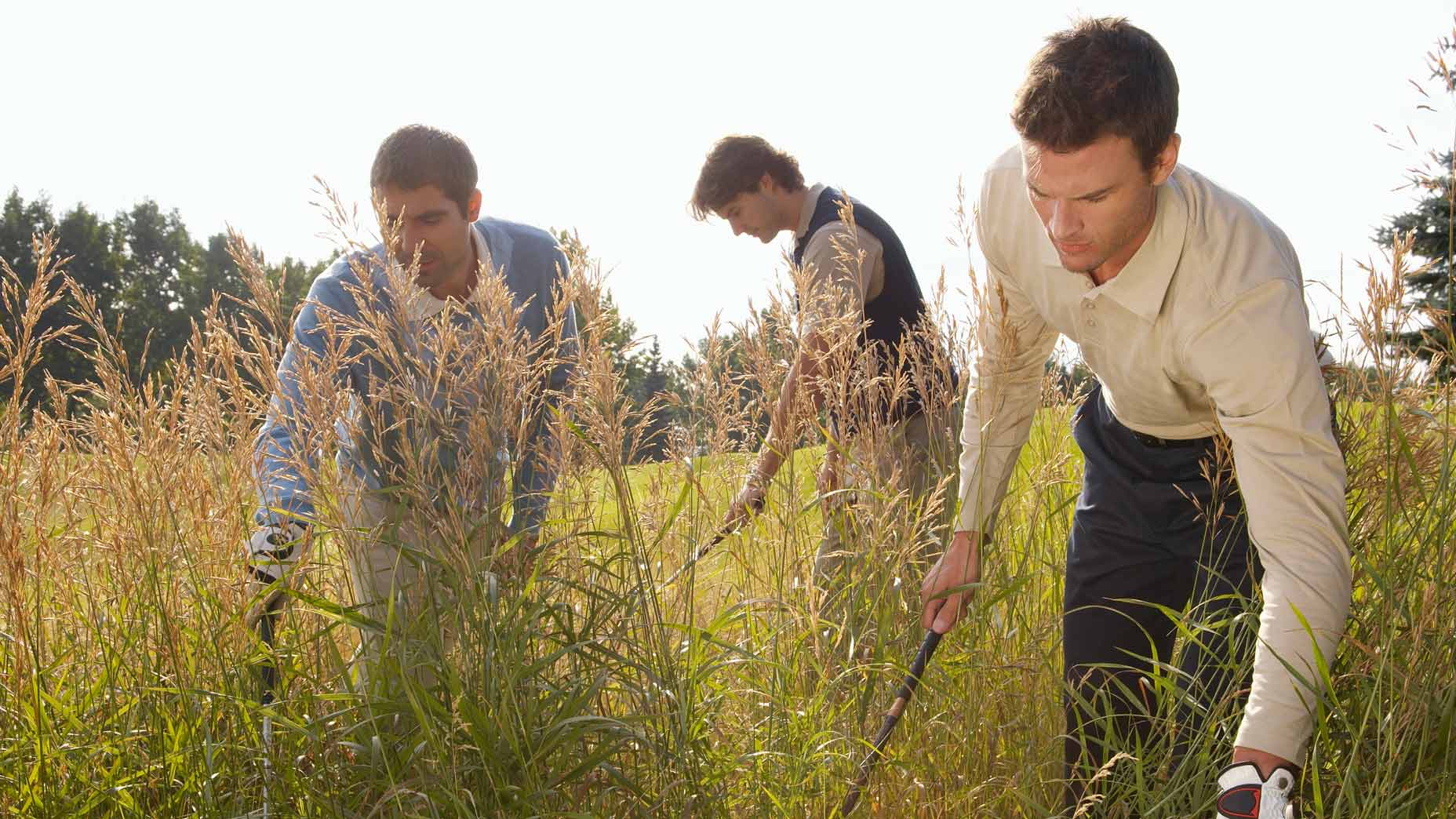 Golfers looking for balls