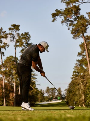 Brooks Koepka on No. 18 at the 2020 Masters.
