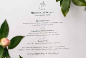Tiger Woods Champions dinner menu