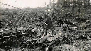 Bobby Jones surveys the surroundings of the Georgia fruit plantation that eventually would become known as Augusta National.