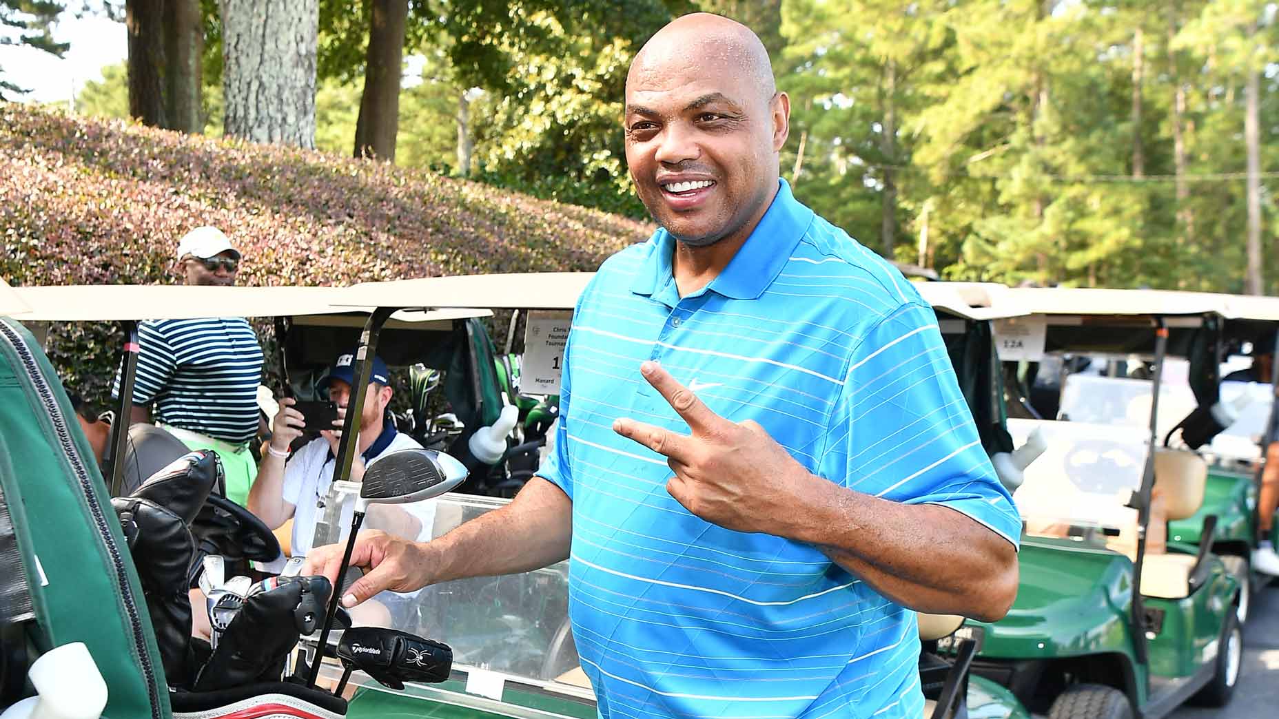 Andrew Whitworth teeing it up in American Century Championship