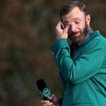 'It's hard to talk': Dustin Johnson gets choked up at emotional Masters ceremony