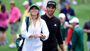 Dustin Johnson and Paulina at the Masters Par-3 Contest in 2016.