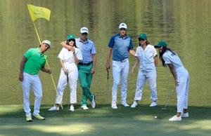 Rickie Folwer at the Masters Par 3 contest