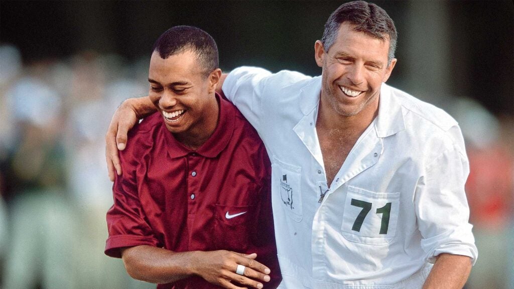 Tiger Woods and Steve Williams at the 2001 Masters.