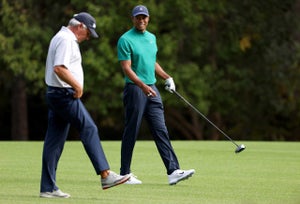 tiger woods and fred couples at 2020 masters