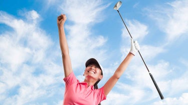 womens' golf celebration