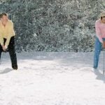 golfers in winter