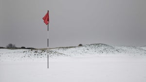 golf course under snow