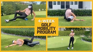 Hip mobility is key to a powerful golf swing.