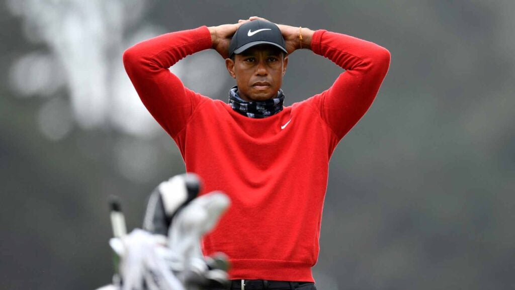 Tiger Woods waiting