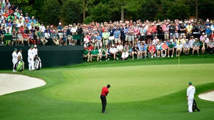 Tiger Woods on No. 4 at Augusta National.