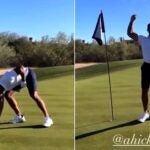 New York Yankees Aaron Hicks hole in one