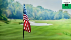 american flag on flagstick