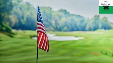 american flag on flagstick