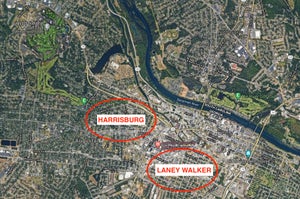 map of harrisburg and laney walker