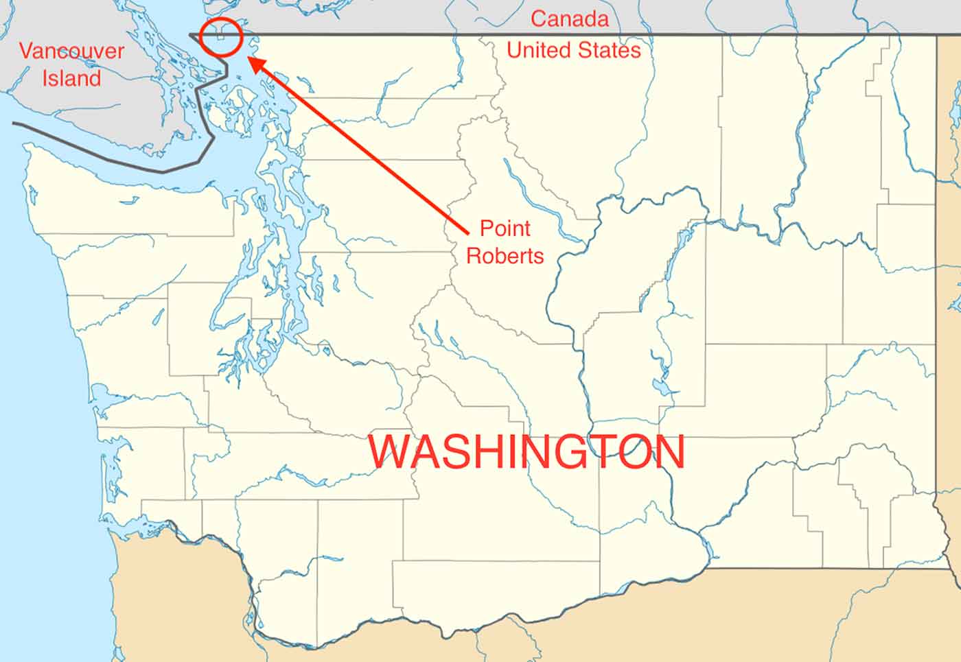 Map Of Washington Canada Border - London Top Attractions Map