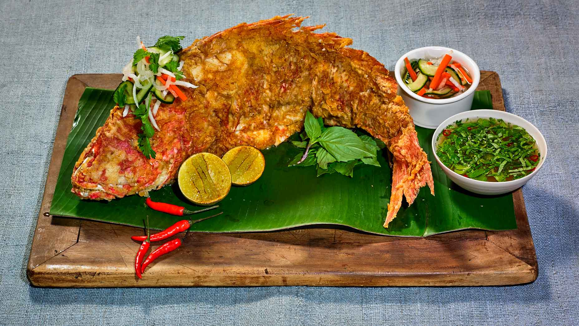 The whole fried snapper at Kauai's Hokuala resort is a feast for the senses