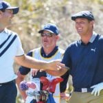 Patrick Reed and Bryson DeCHambeau share a laugh during Friday's second round.