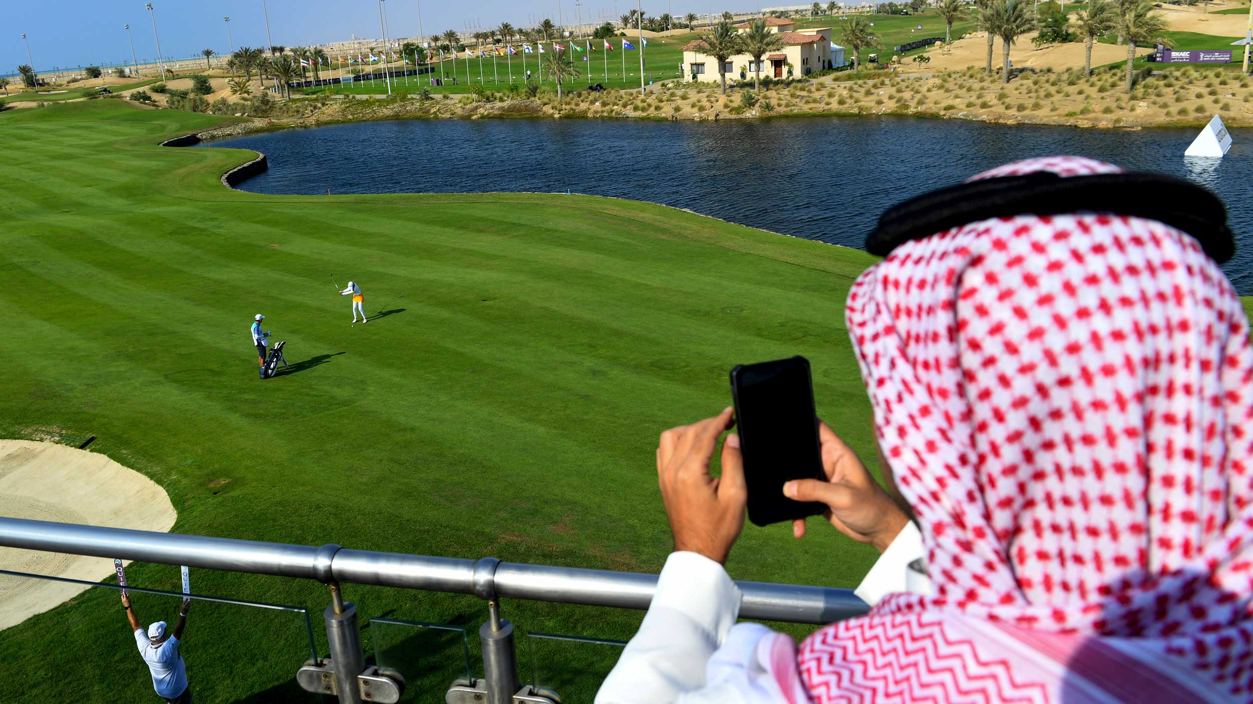 a spectator at the Saudi Ladies International event in 2020