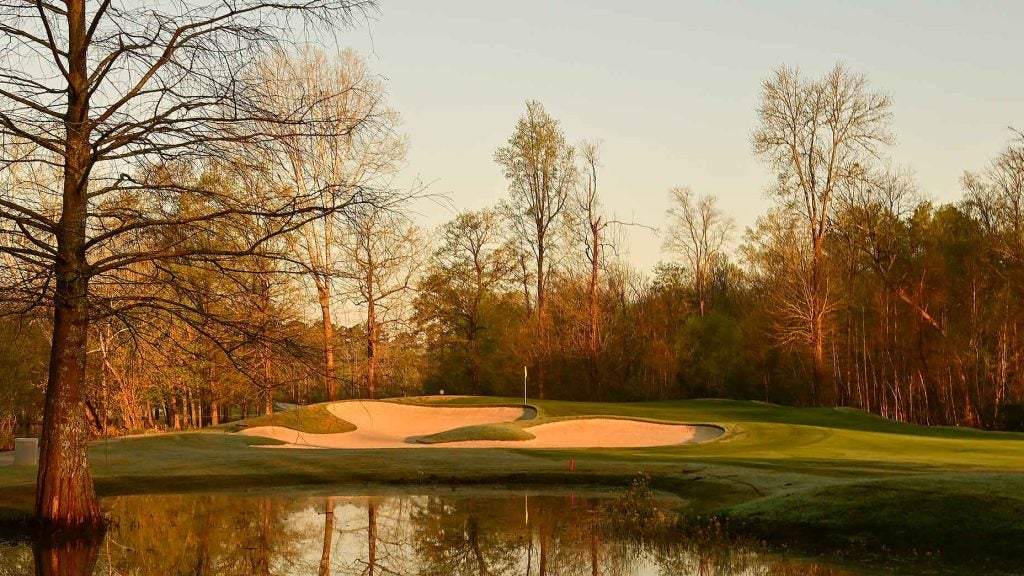 The sixth hole is one of three greens that were replaced ahead of the Augusta National Women's Amateur.