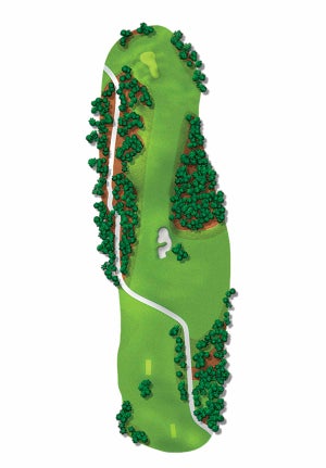 A diagram of the 8th hole at Augusta National.