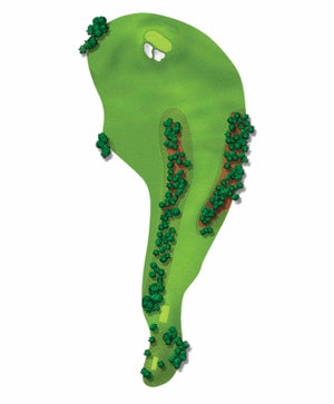 A diagram of the 9th hole at Augusta.