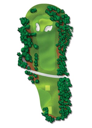 A diagram of the 4th hole at Augusta National.