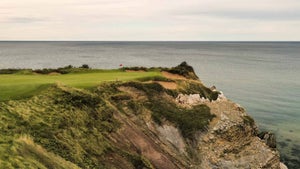 the 16th hole at cabot cliffs.