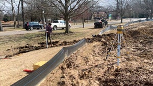 atch basins and new drainage pipes being installed at Overton Park.