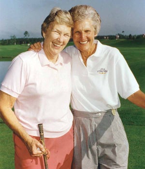 Kathy Whitworth and Mickey Wrightin 1995.