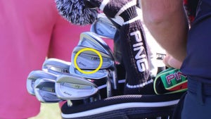 Close-up of Lee Westwood's irons