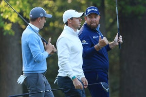 Justin Thomas, Rory McIlroy and Shane Lowry played a practice round together before the 2021 Masters.