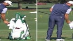 Dustin Johnson practices at Augusta National