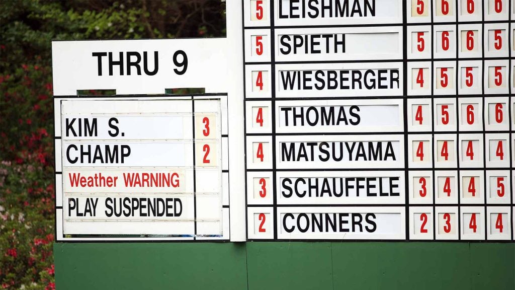 The leaderboard at the masters.