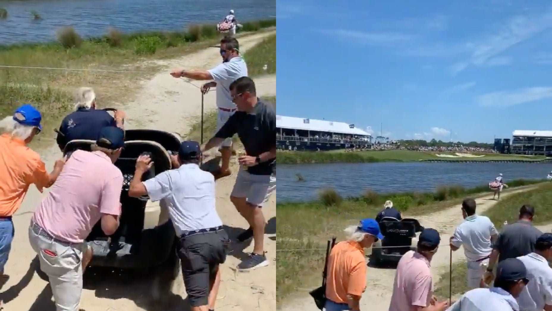 John Daly's cart got stuck at the PGA — and then fans came to the rescue