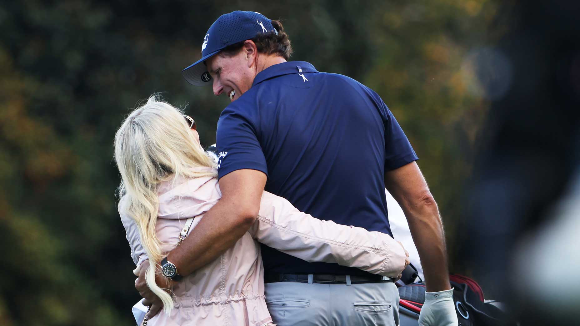 Amy and Phil Mickelson at the 2020 Masters.