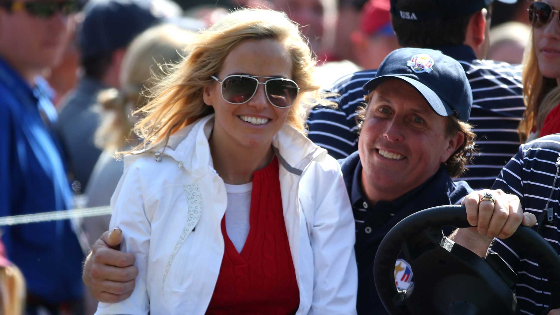 Amy and Phil Mickelson at the 2012 Ryder Cup.