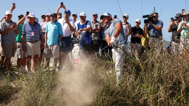 brooks koepka hits out of trouble