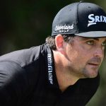 Keegan Bradley stares down his tee shot on the 13th hole on Sunday.