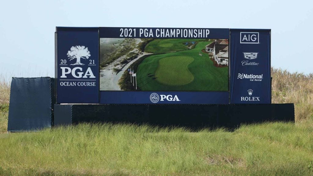 Video board at 2021 PGA Championship