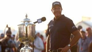 phil mickelson with the wanamaker trophy