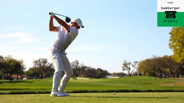 Rory McIlroy hits driver