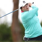 Shanshan Feng hits a tee shot.