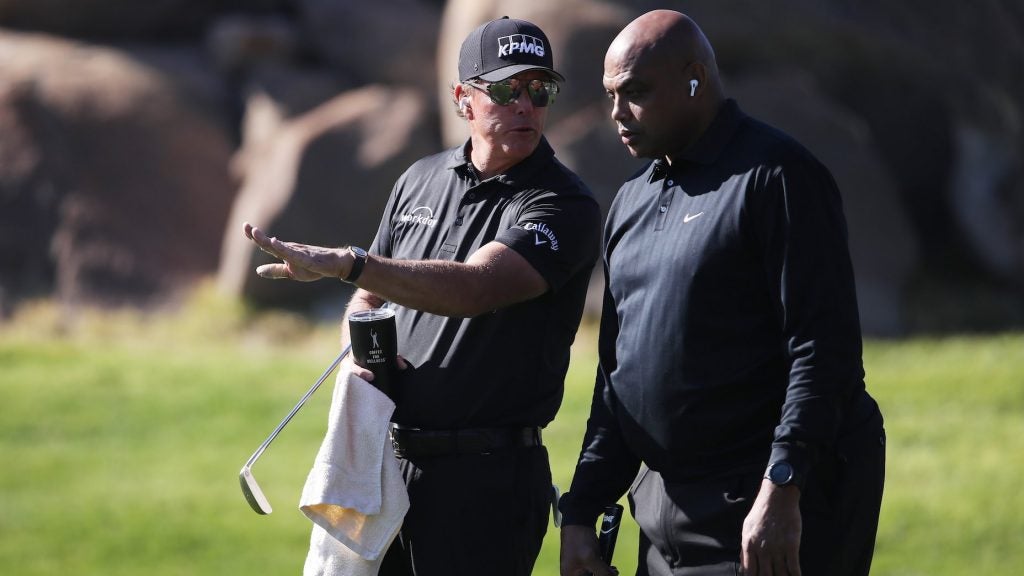 Phil Mickelson and Charles Barkley at The Match in November 2020.